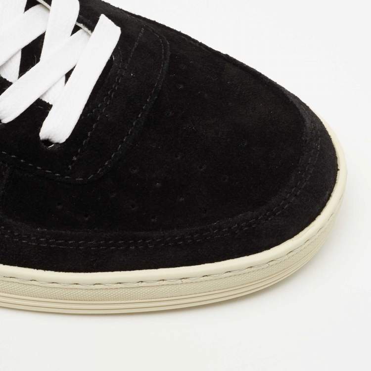 Pre Owned Tom Ford Black Suede Radcliffe Low Top Sneakers Size 41