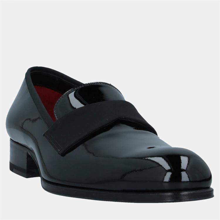 Pre Owned Tom Ford Patent Leather Smoking Slippers Size 42