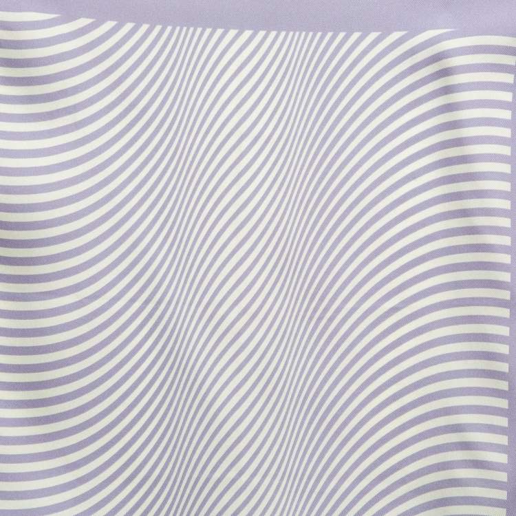 Pre Owned Tom Ford Light Purple Stripe Silk Pocket Square