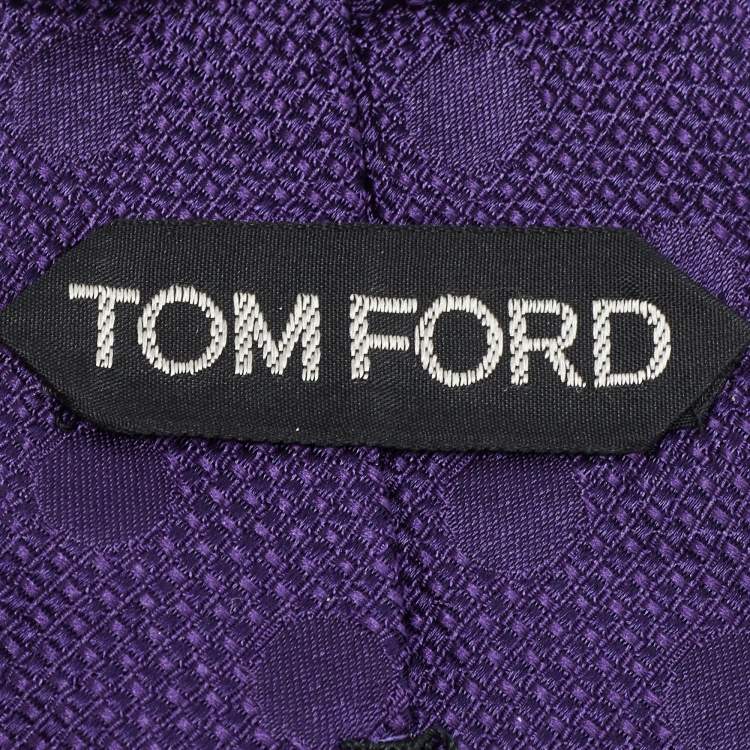 Pre Owned Tom Ford Purple Silk Jacquard Traditional Tie