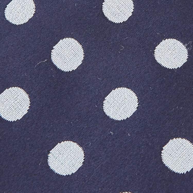Pre Owned Tom Ford Blue Polka Dots Jacquard Silk Traditional Tie