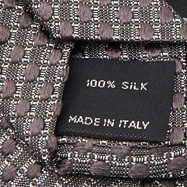 Pre Owned Tom Ford Grey Jacquard Silk Traditional Tie 