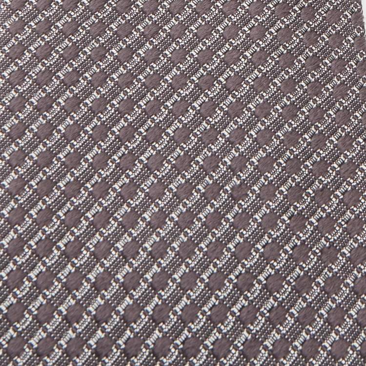 Pre Owned Tom Ford Grey Jacquard Silk Traditional Tie 