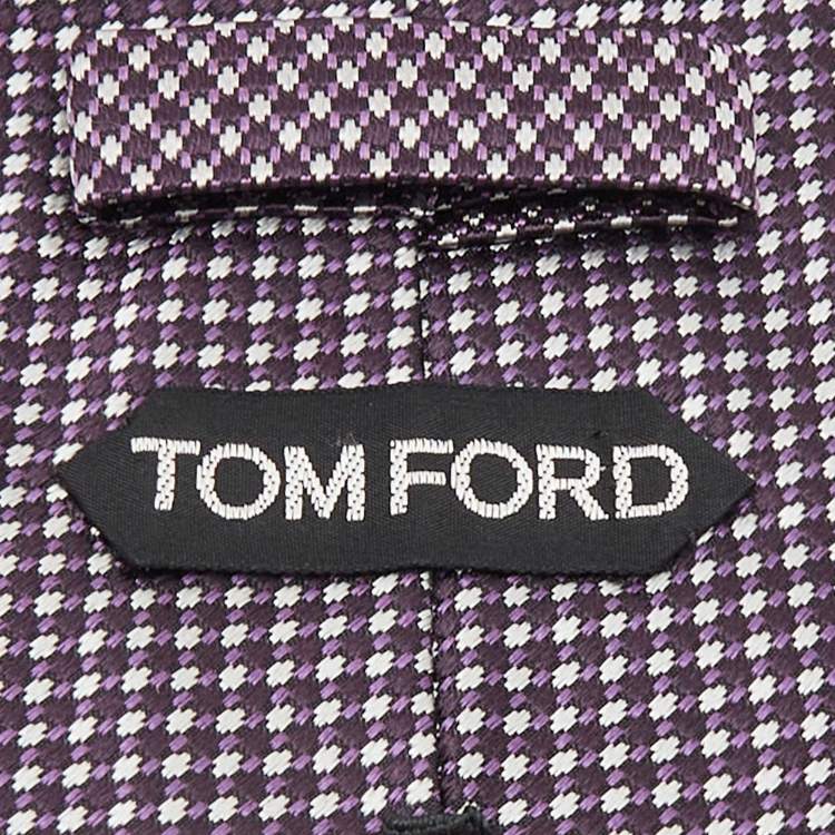 Pre Owned Tom Ford Purple Patterned Silk Traditional Tie