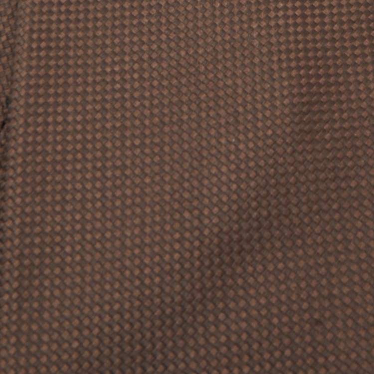 Pre Owned Tom Ford Brown Bucket Weave Silk Traditional Tie