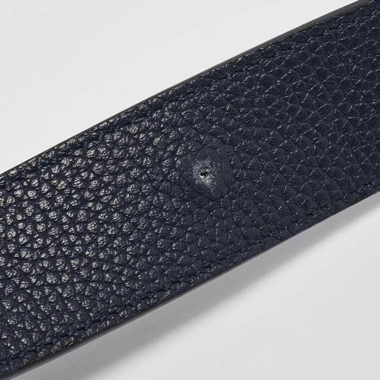 Pre Owned Tom Ford Black Leather Double T Logo Waist Belt 