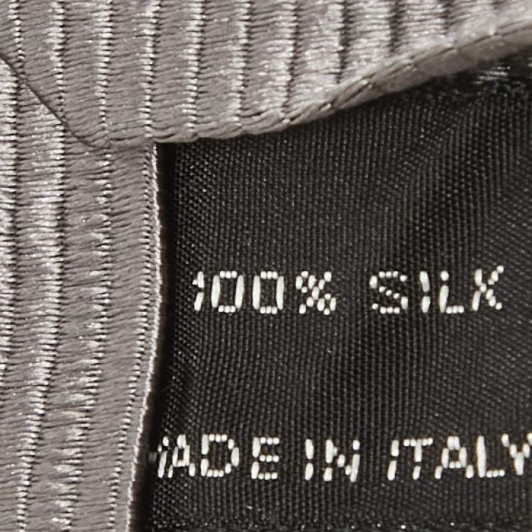 Pre Owned Tom Ford Grey Diagonal Striped Silk Tie 