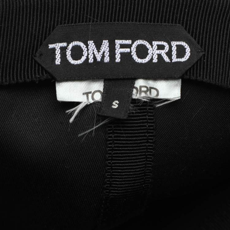 Pre Owned Tom Ford Black Fabric Logo Embroidered Cap 