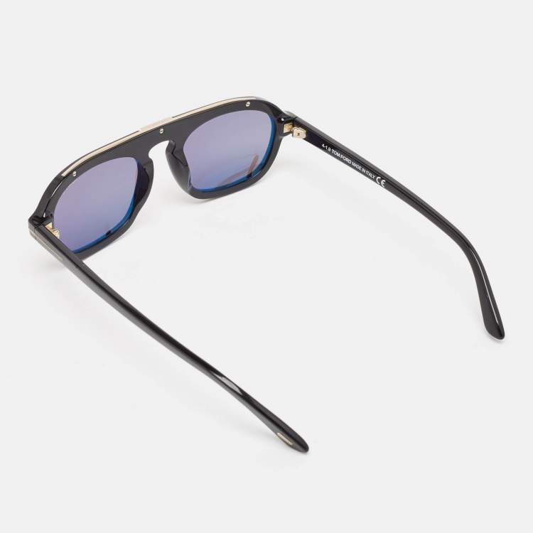 Pre Owned Tom Ford Black TF376 Sebastian 02 Aviator Sunglasses