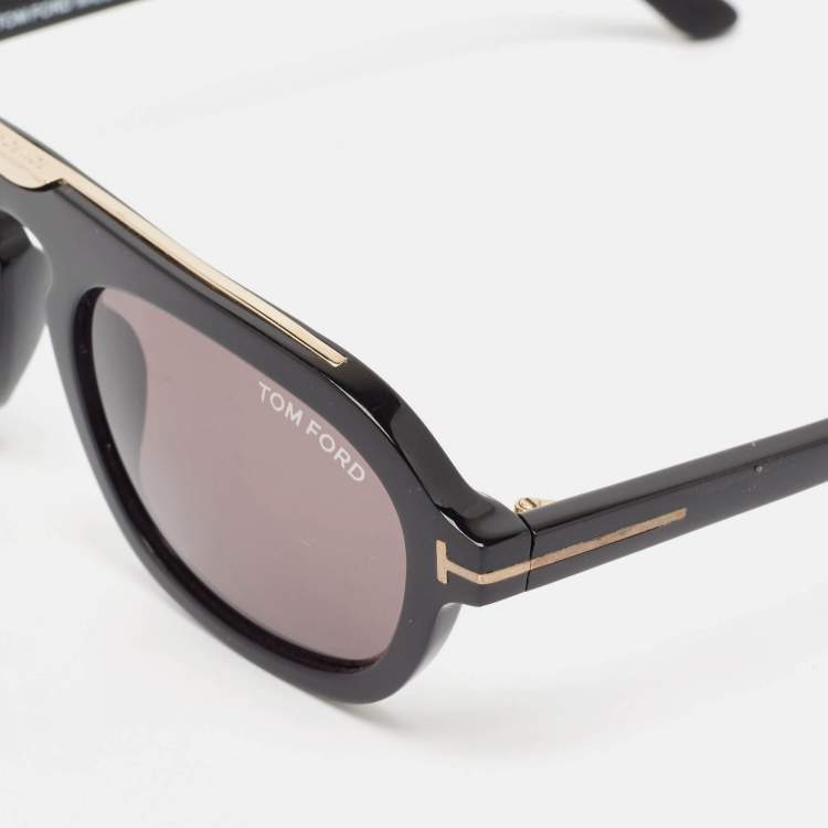 Pre Owned Tom Ford Black TF376 Sebastian 02 Aviator Sunglasses