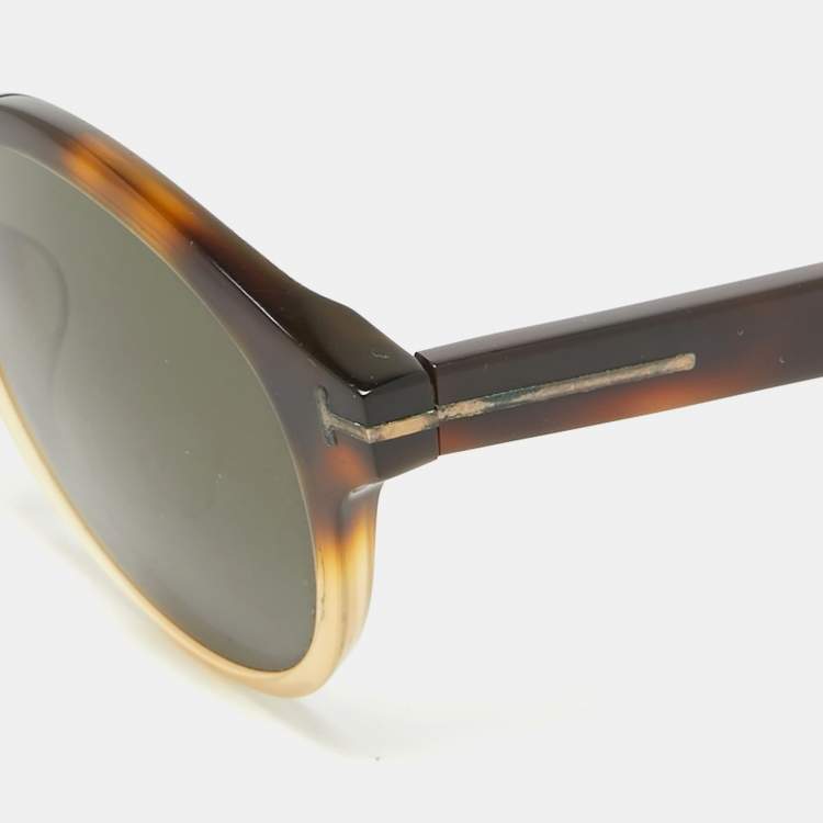 Pre Owned Tom Ford Brown/Black TF400 Lucho Round Sunglasses