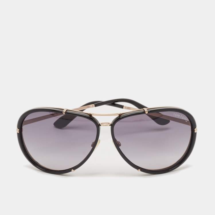 Pre Owned Tom Ford Black Gradient Cyrille TF 109Aviator  Sunglasses