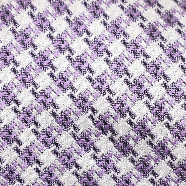 Pre Owned Tom Ford Purple/White Diamond Woven Pattern Silk Traditional Tie