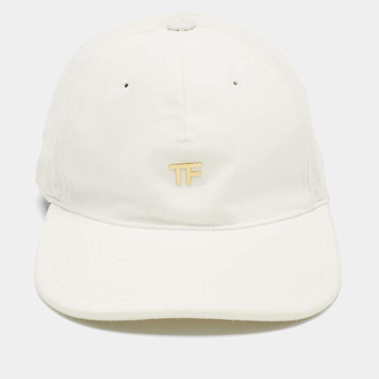 Pre Owned Tom Ford  White Logo Canvas Baseball Cap Onesize 
