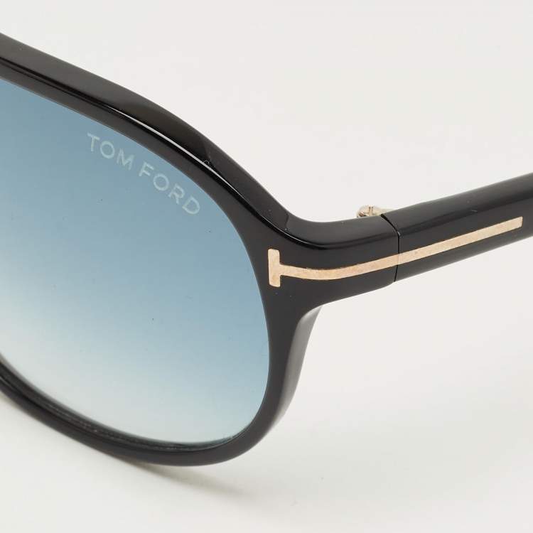 Pre Owned Tom Ford Black Gradient Jacob TF447 Aviator Sunglasses