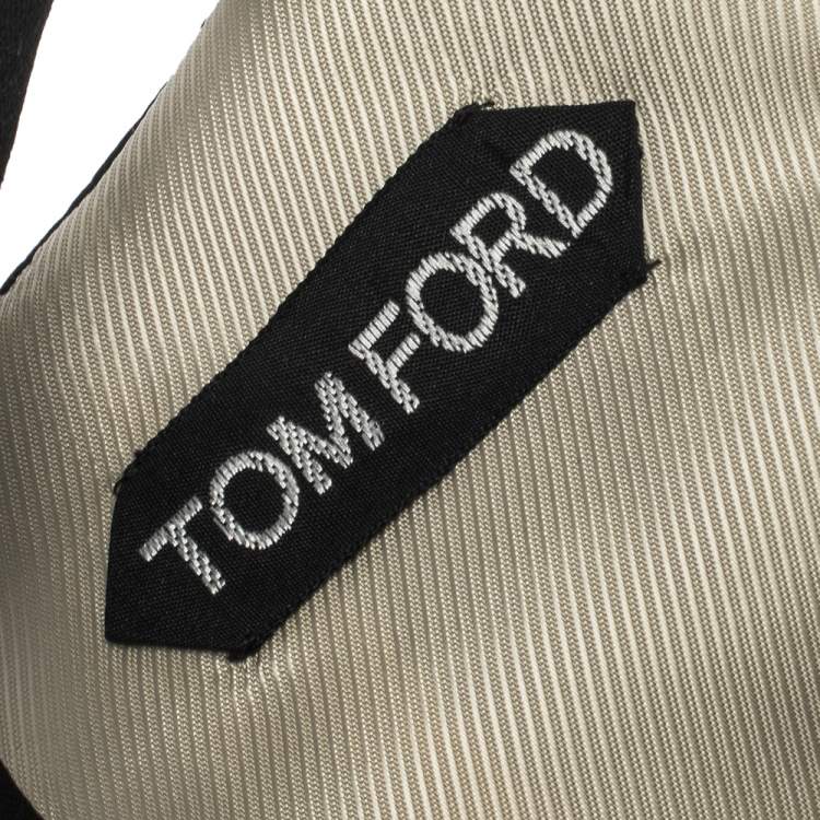 Pre Owned Tom Ford Black Silk Satin Pleated Cummerbund