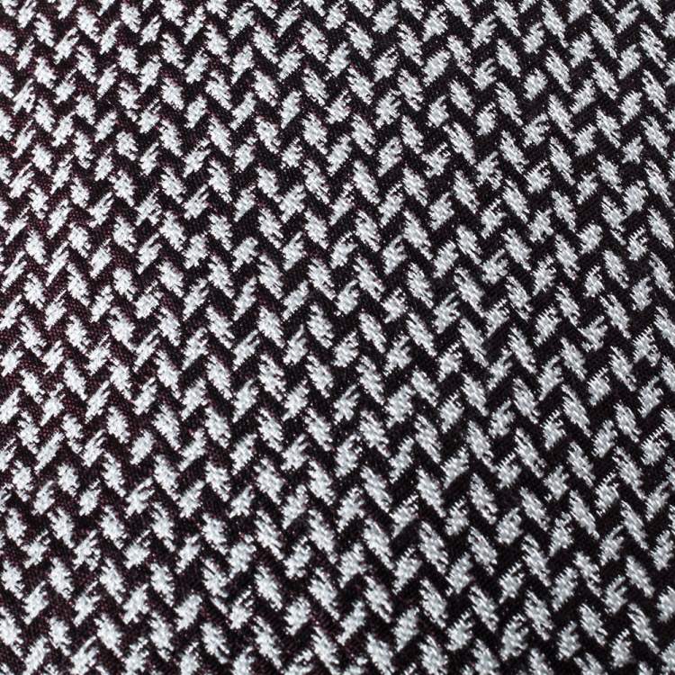 Pre Owned Tom Ford Bicolor Patterned Silk Blend Traditional Tie