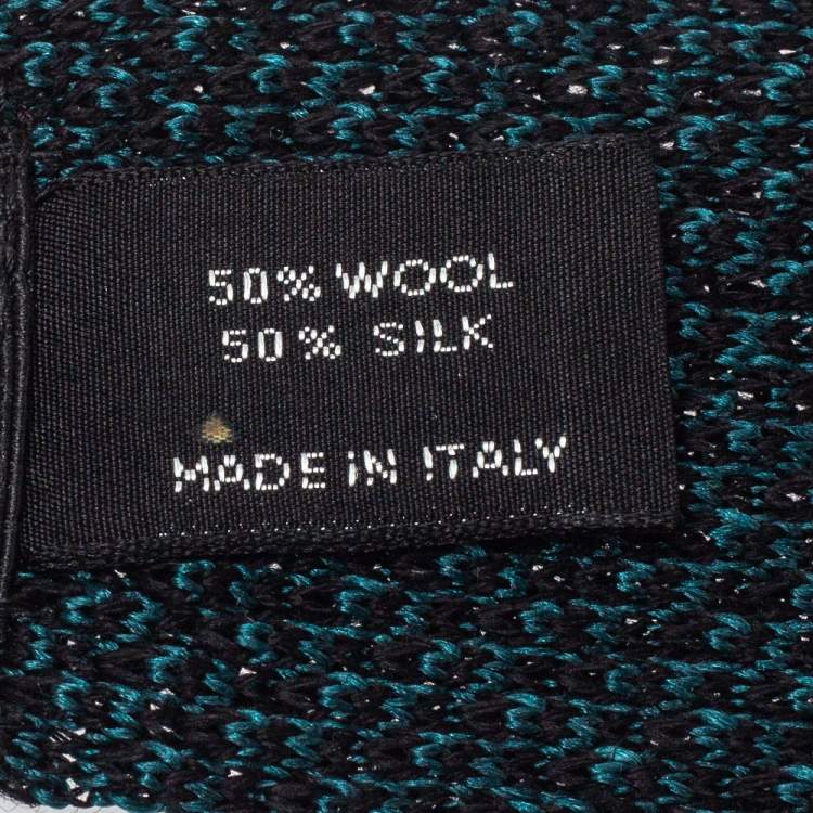 Pre Owned Tom Ford Green Silk Wool Crochet Knit Tie