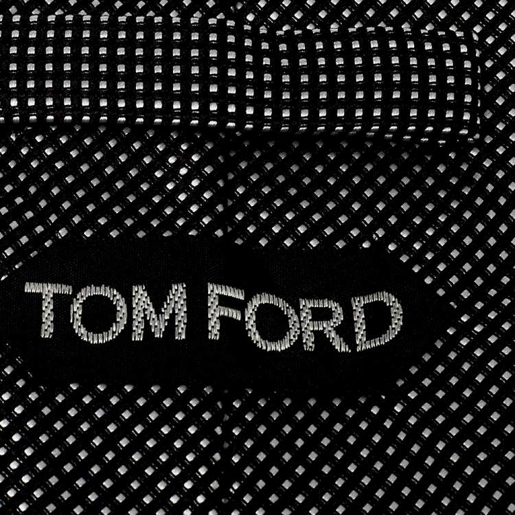 Pre Owned Tom Ford Monochrome Dotted Silk Traditional Tie