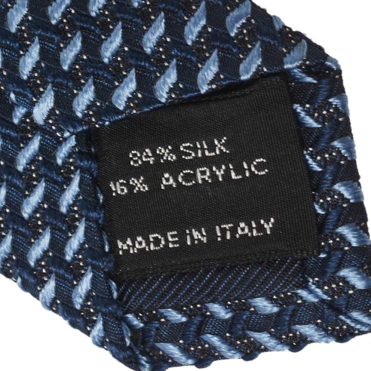 Pre Owned Tom Ford Blue Silk Blend Jacquard Tie