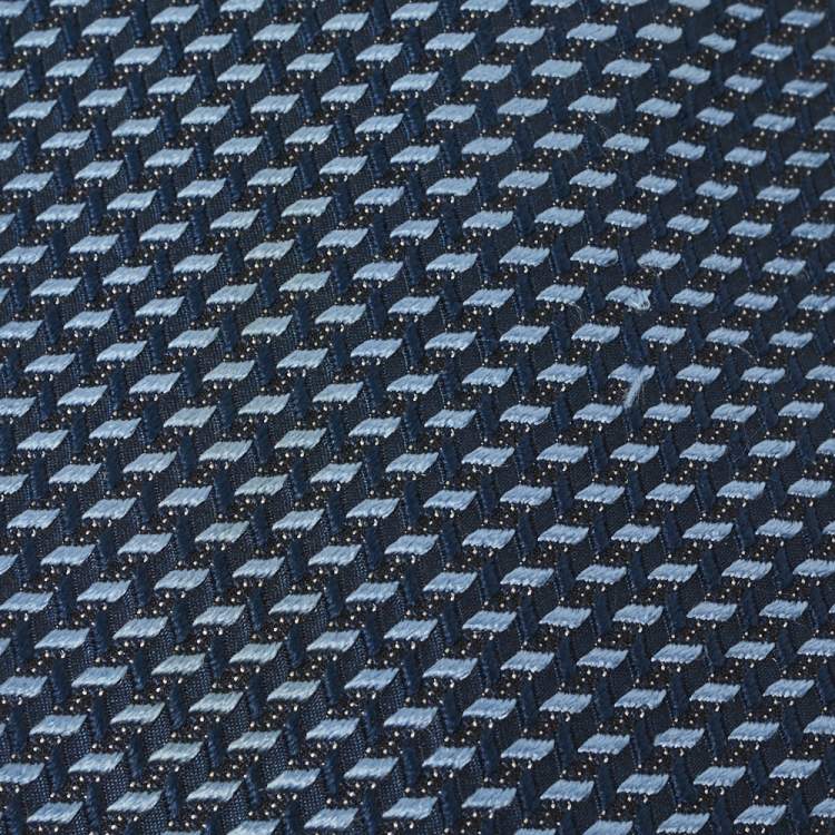 Pre Owned Tom Ford Blue Silk Blend Jacquard Tie