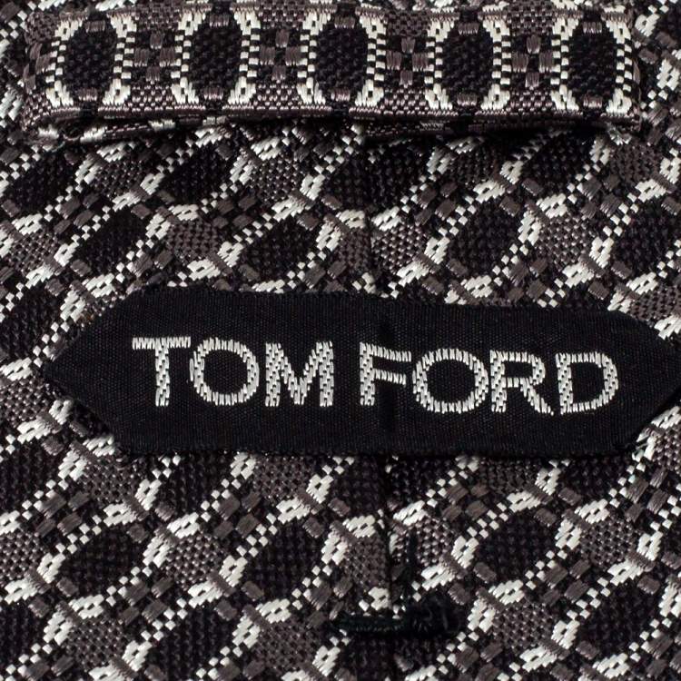Pre Owned Tom Ford Monochrome Silk Jacquard Classic  Tie 