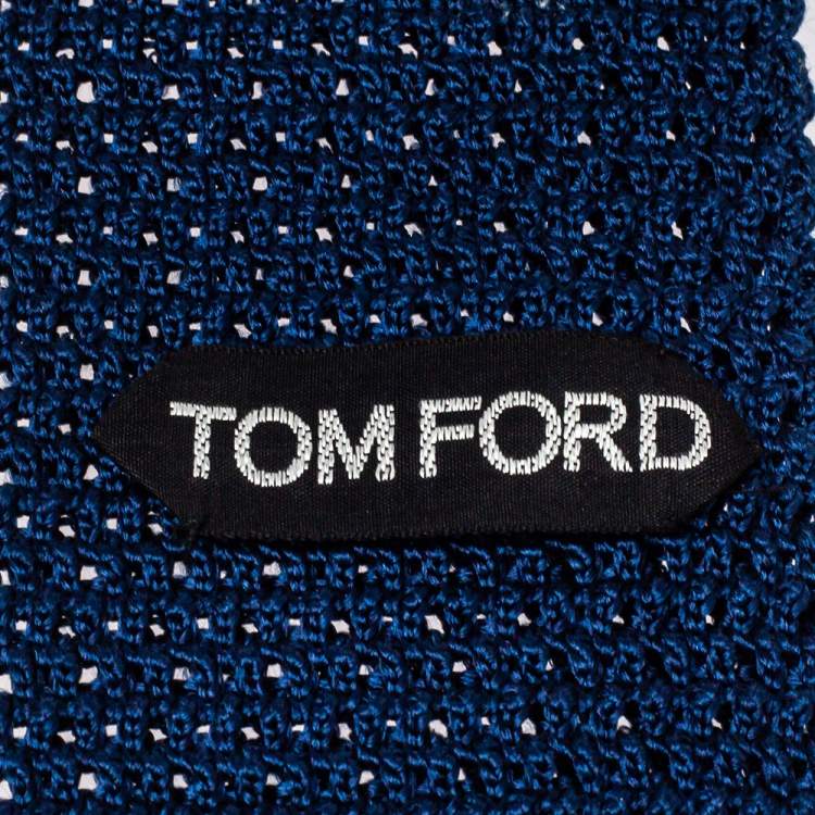 Pre Owned Tom Ford Royal Blue Silk Knit Dégradé Tie 