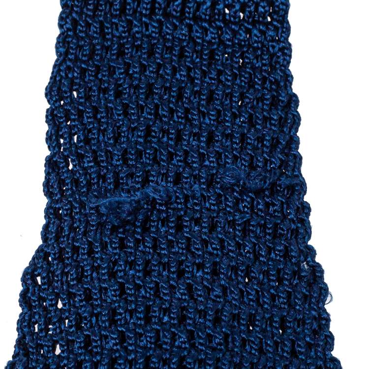 Pre Owned Tom Ford Royal Blue Silk Knit Dégradé Tie 