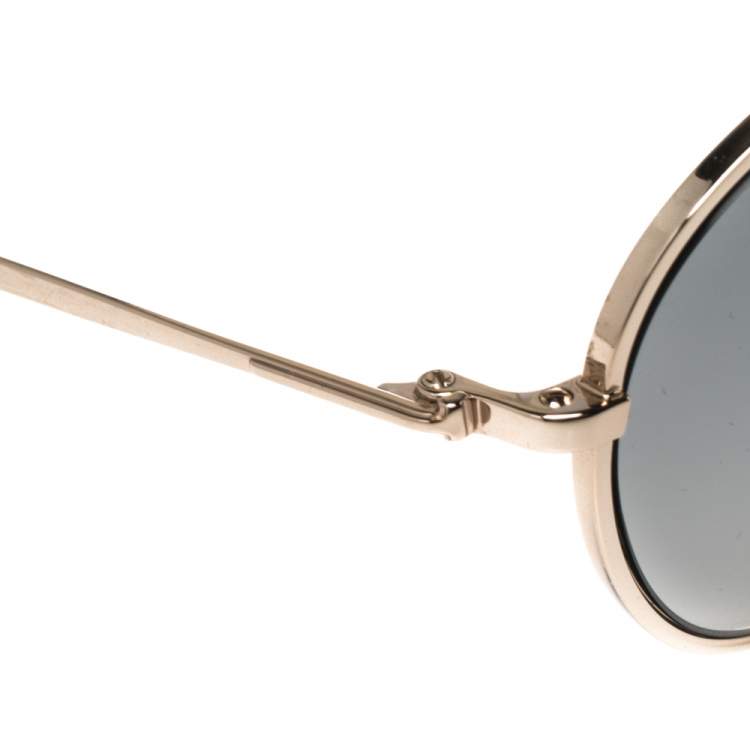 Pre Owned Tom Ford Grey/Silver Keith-02 TF599 Gradient Aviator Sunglasses 