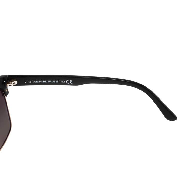 Pre Owned Tom Ford Black River Vintage Square Polarized Sunglasses