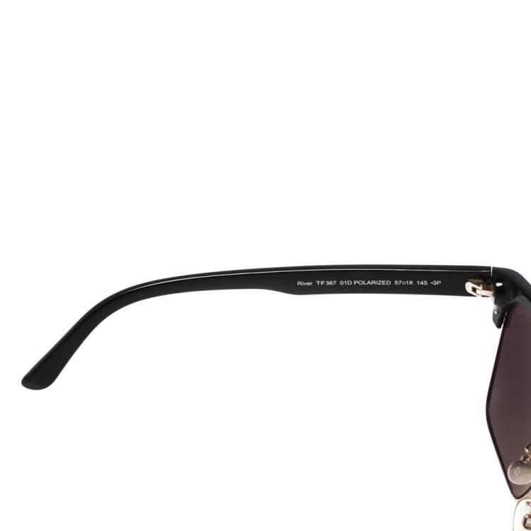 Pre Owned Tom Ford Black River Vintage Square Polarized Sunglasses