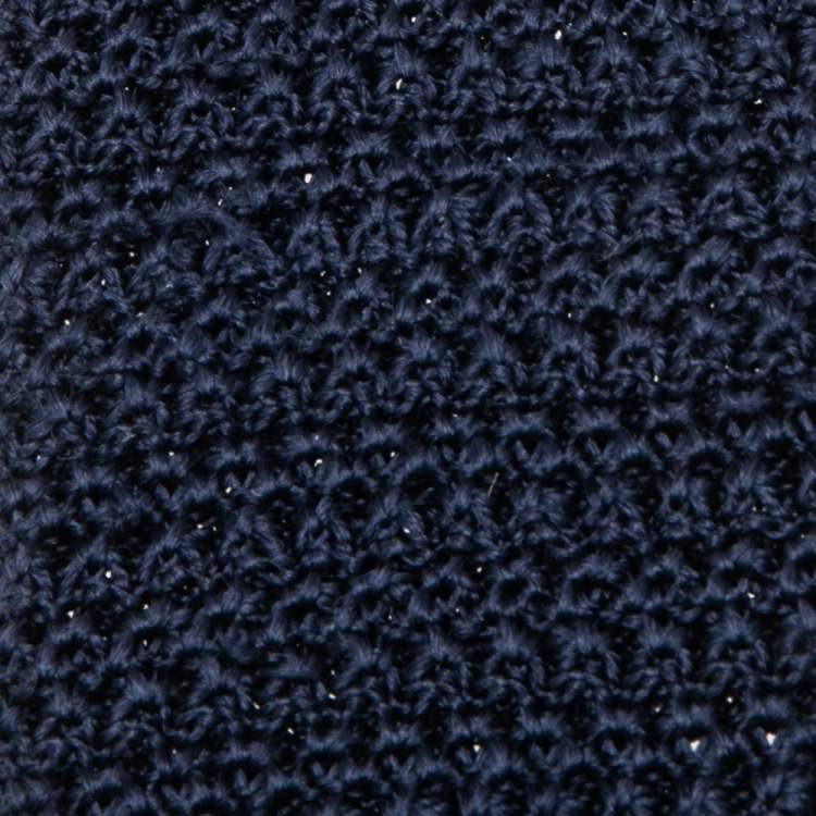 Pre Owned Tom Ford Navy Blue Silk Knit Tie