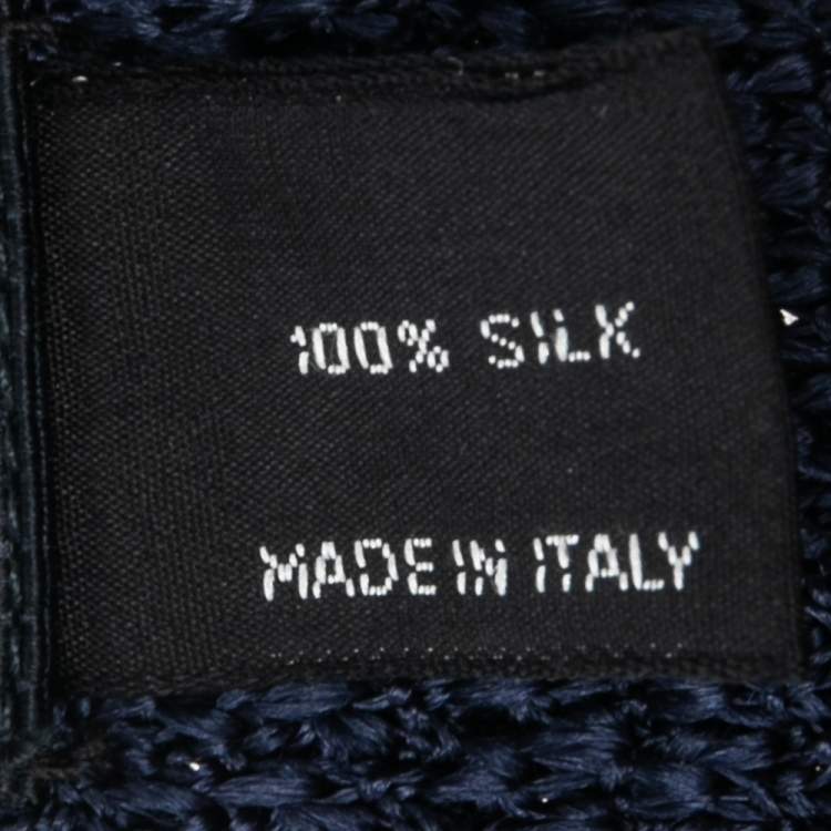 Pre Owned Tom Ford Navy Blue Silk Knit Tie