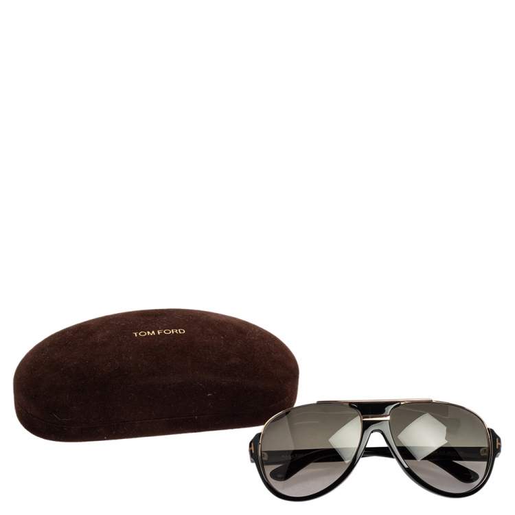 Pre Owned Tom Ford Black / Green TF334 Aviator Sunglasses