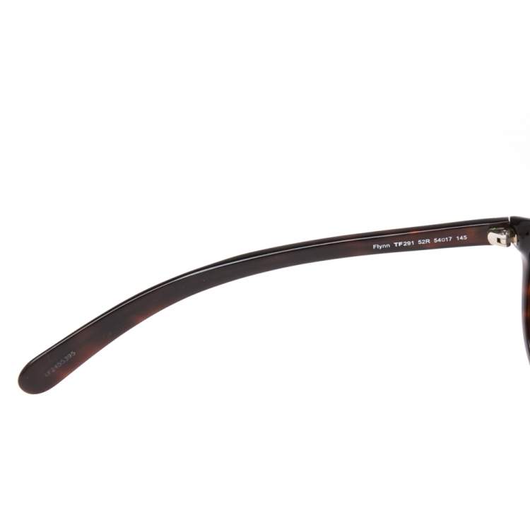 Pre Owned Tom Ford Dark Brown Havana Flynn TF291 Wayfarer Sunglasses