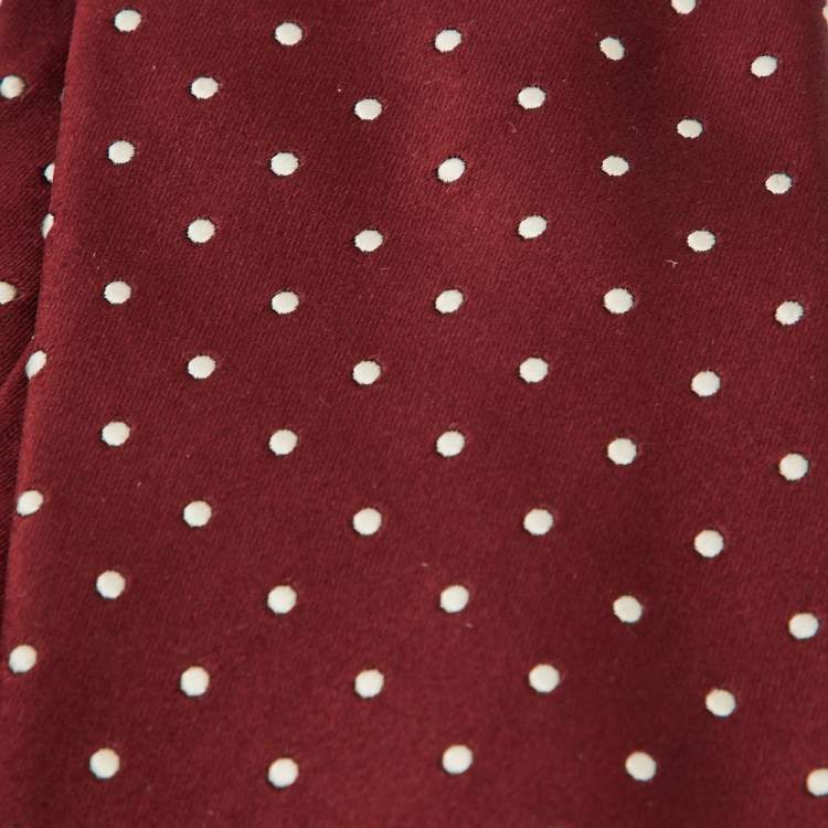 Pre Owned Tom Ford Burgundy Polka Dot Silk Jacquard Tie