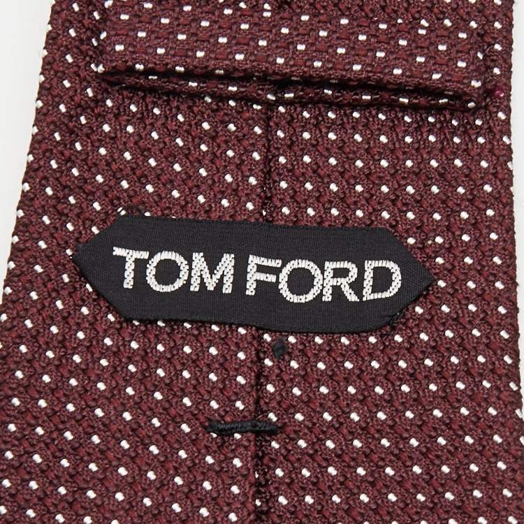 مملوكة مسبقًا Tom Ford Brown Patterned Silk & Acrylic Tie