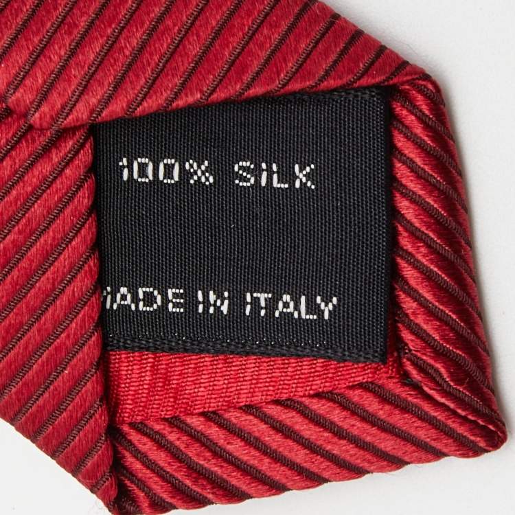 Pre Owned Tom Ford Red Striped Silk Tie