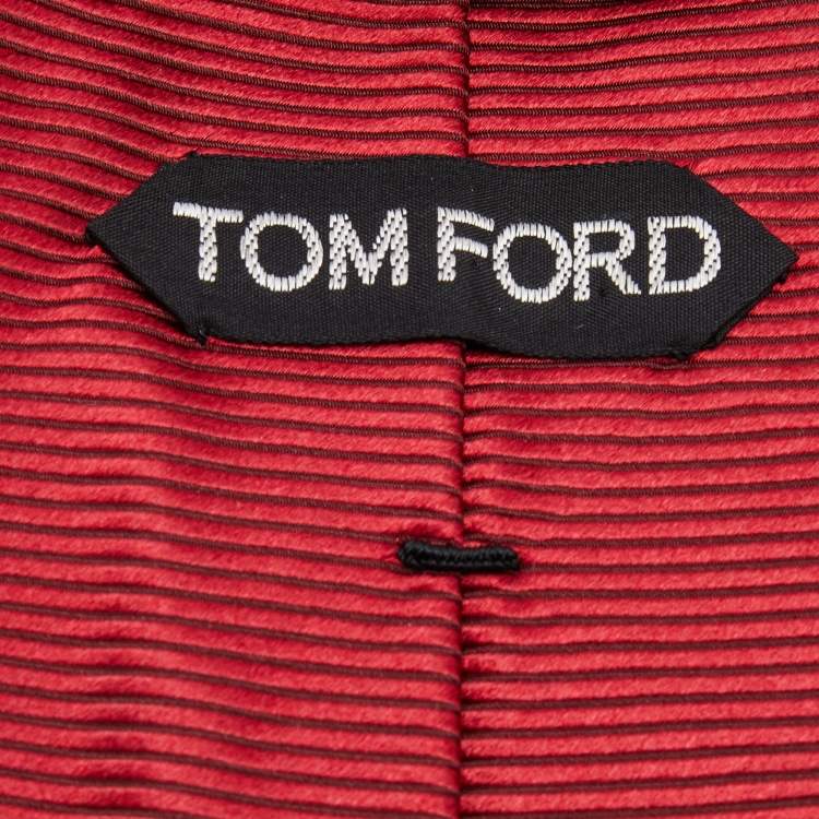 Pre Owned Tom Ford Red Striped Silk Tie
