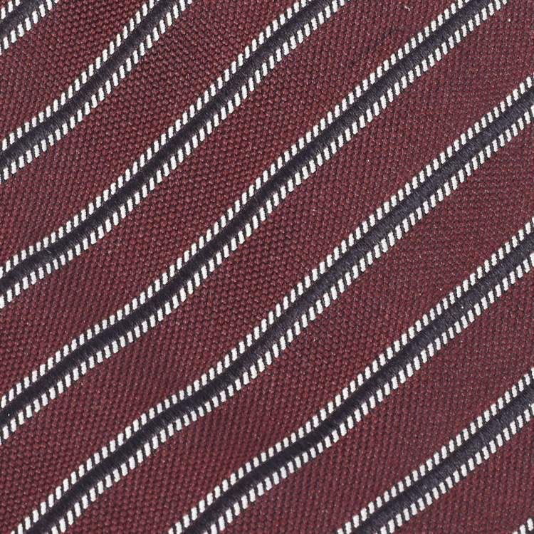 Louis Vuitton Silk Stripe Burgundy Tie