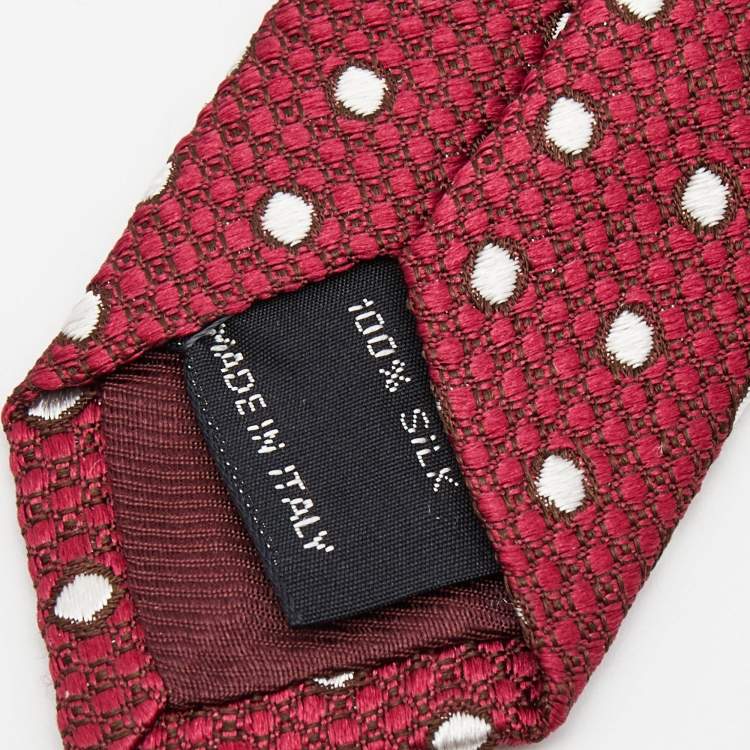 Pre Owned Tom Ford Dark Pink Patterned Silk Tie