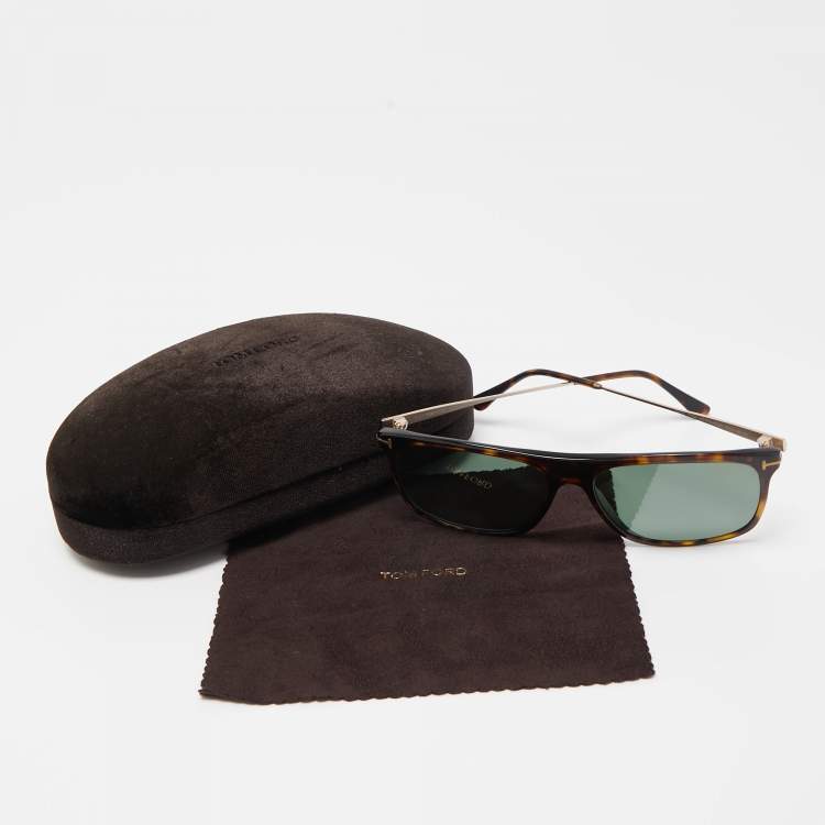 Pre Owned Tom Ford Dark Brown Max 02 Polarized Square Sunglasses