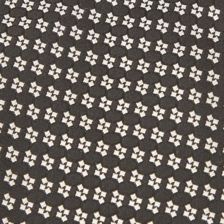 Pre Owned Tom Ford Black Patterned Silk Traditional Tie 