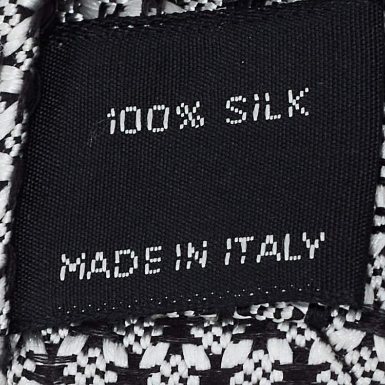 Pre Owned Tom Ford White/Black Patterned Silk Traditional Tie 