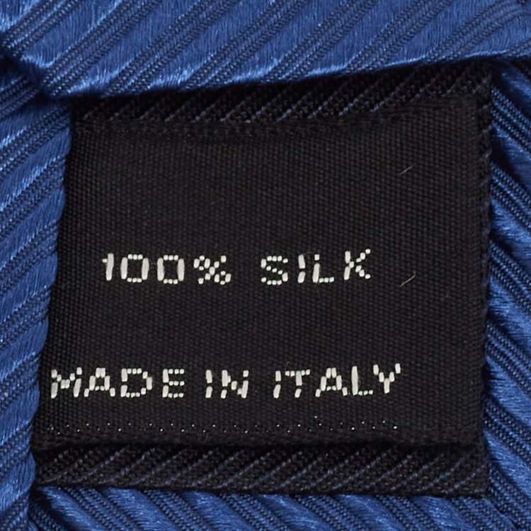 Pre Owned Tom Ford Blue Stripe Patterned Silk Tie