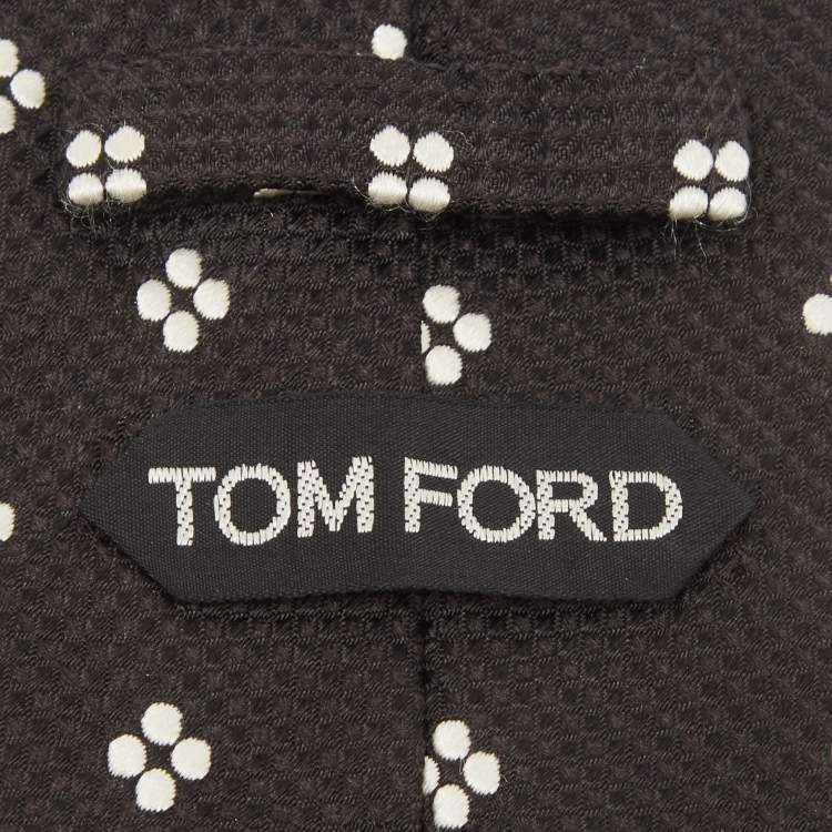 Pre Owned Tom Ford Black Jacquard Silk Tie
