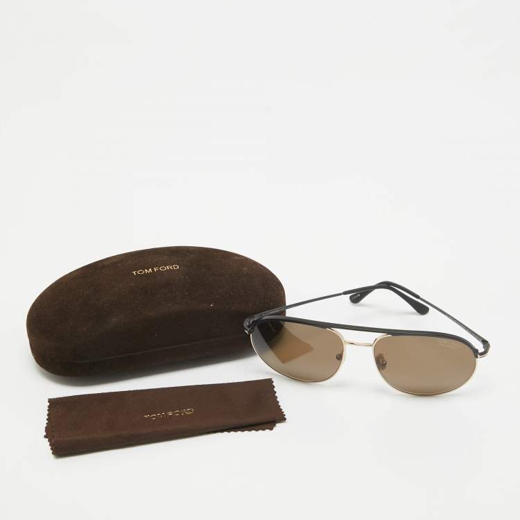 Pre Owned Tom Ford Brown/Black Gio TF772 Aviator Sunglasses