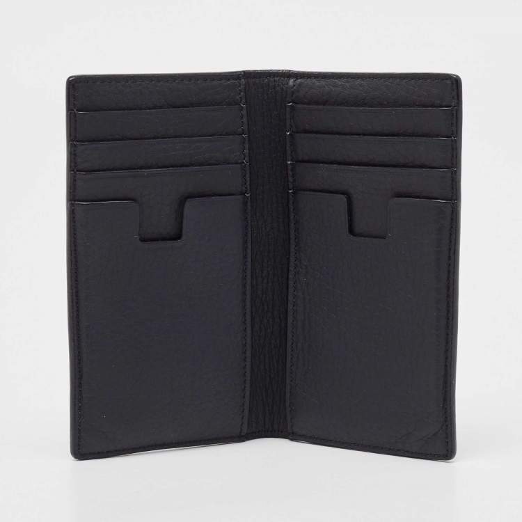 Pre Owned Tom Ford Navy Blue Leather Bifold Card Case