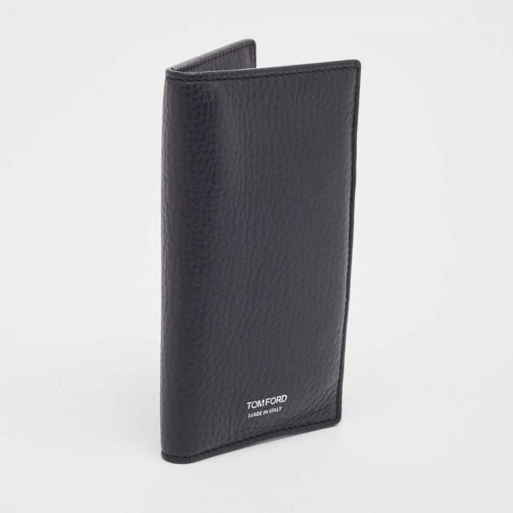 Pre Owned Tom Ford Navy Blue Leather Bifold Card Case