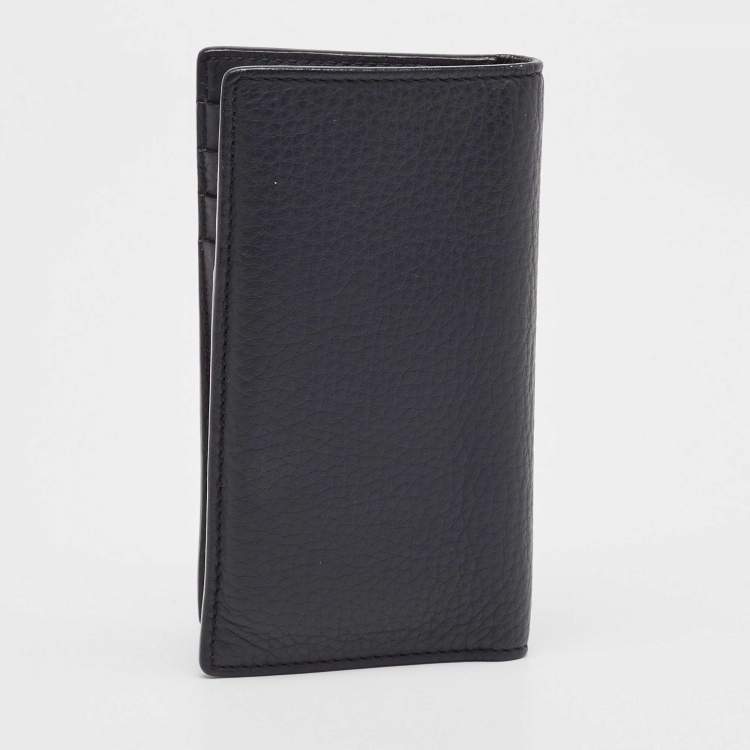 Pre Owned Tom Ford Navy Blue Leather Bifold Card Case